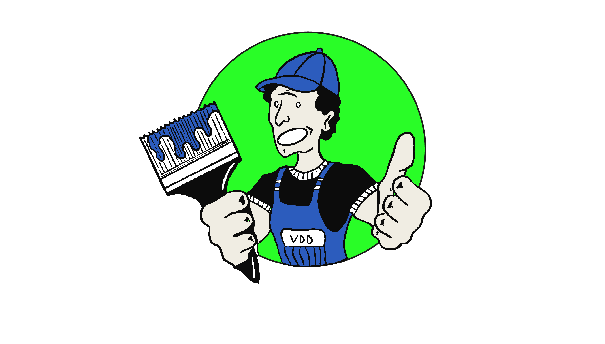 logo VDD Schilderwerken CommV wit